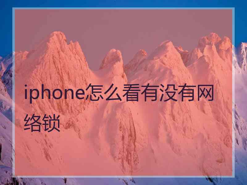 iphone怎么看有没有网络锁