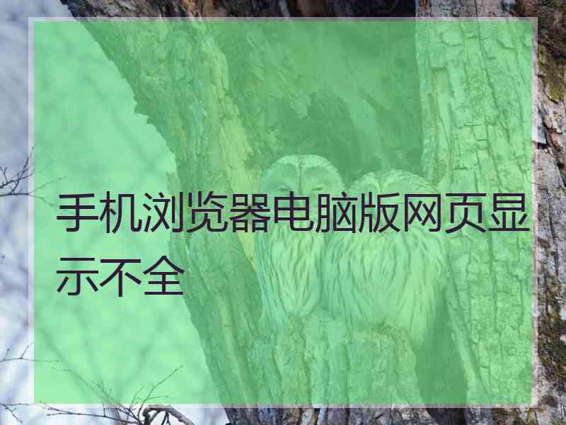 手机浏览器电脑版网页显示不全