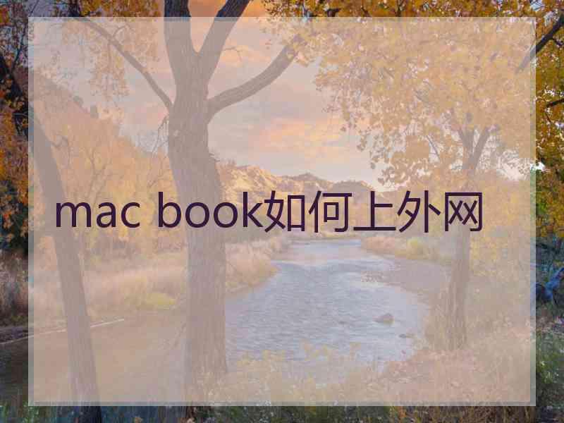 mac book如何上外网