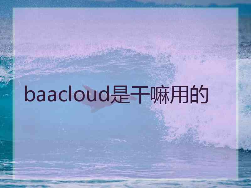 baacloud是干嘛用的