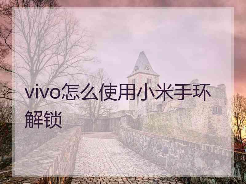 vivo怎么使用小米手环解锁