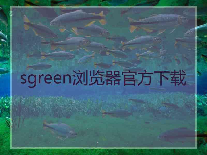 sgreen浏览器官方下载