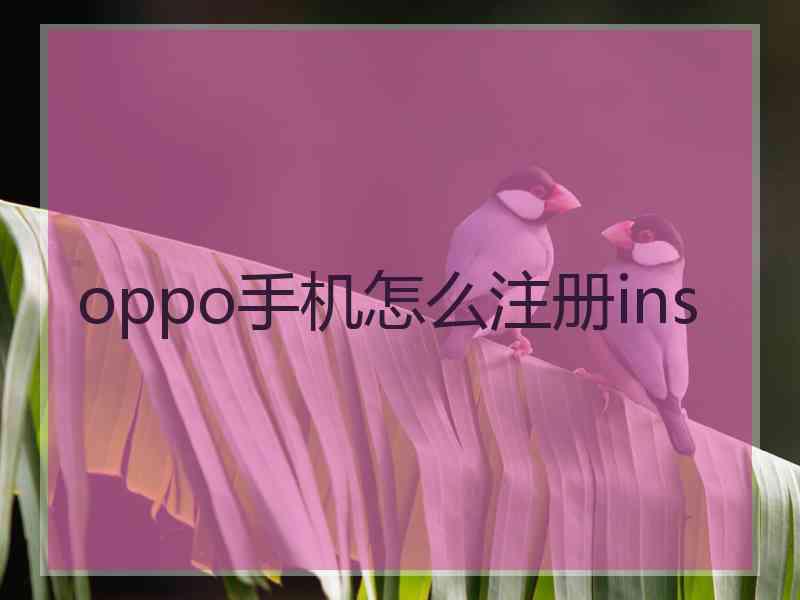 oppo手机怎么注册ins