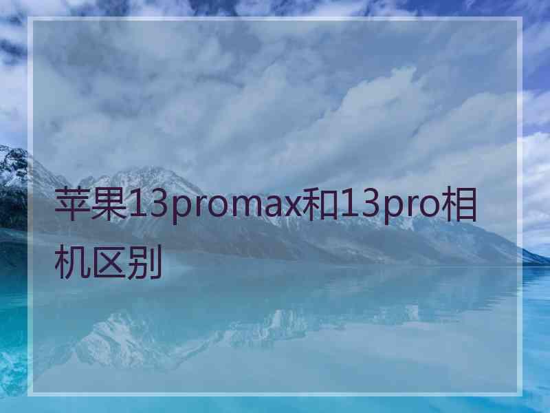 苹果13promax和13pro相机区别