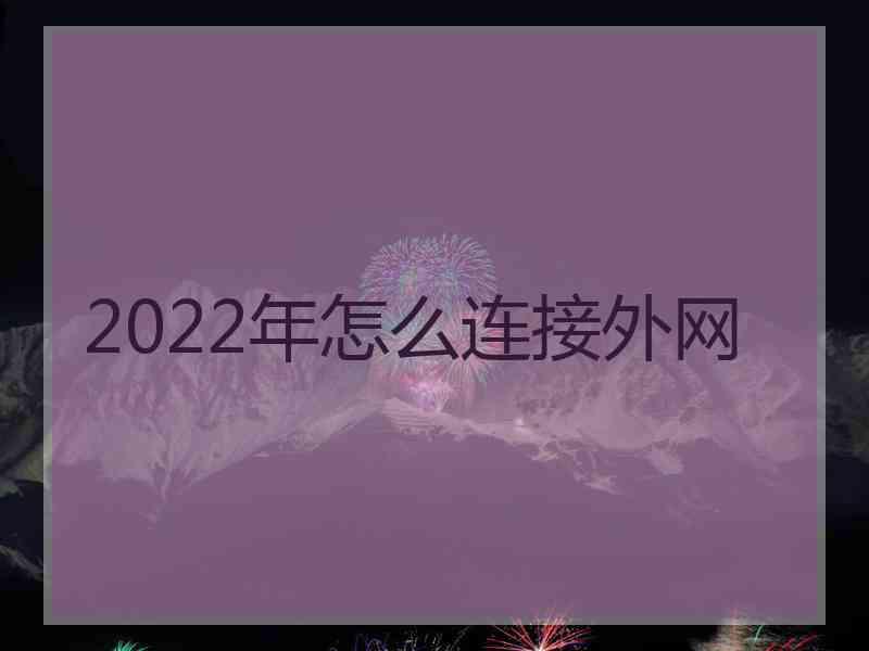 2022年怎么连接外网