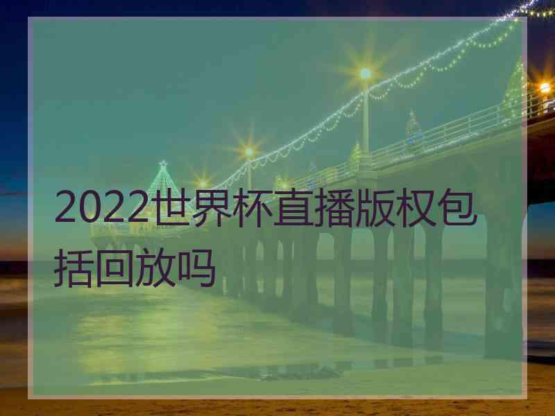 2022世界杯直播版权包括回放吗