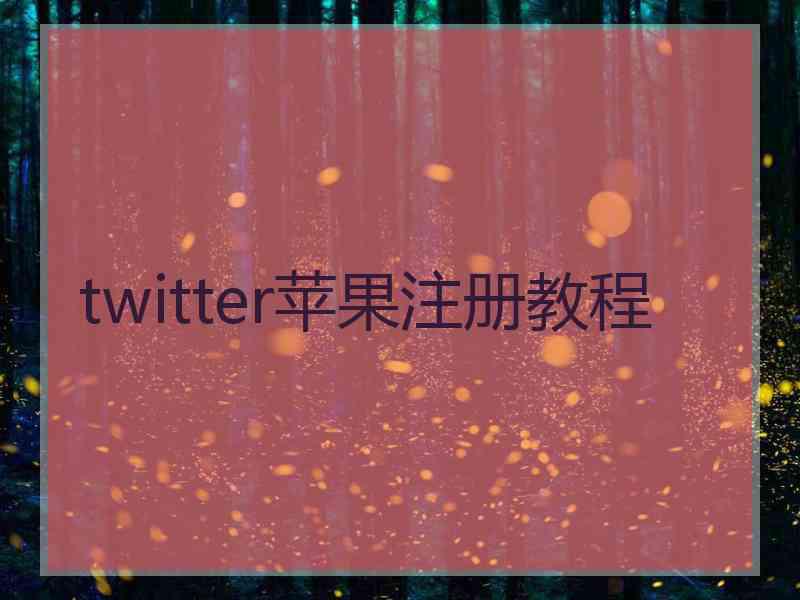 twitter苹果注册教程