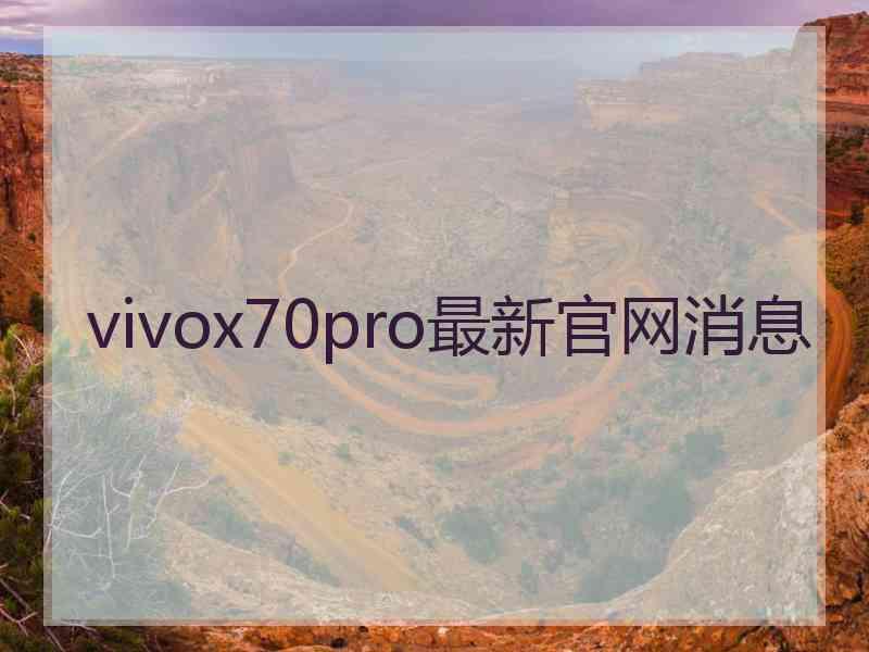 vivox70pro最新官网消息