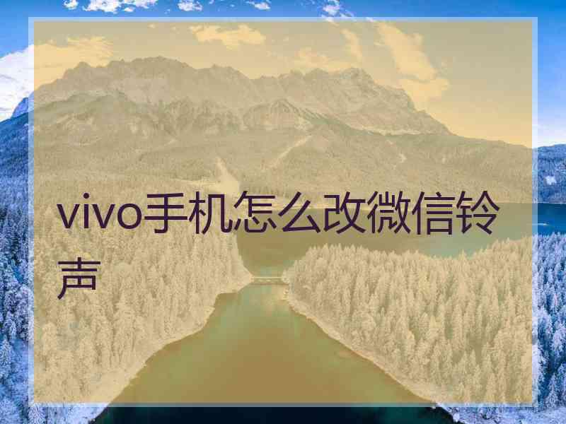 vivo手机怎么改微信铃声