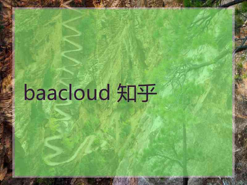 baacloud 知乎