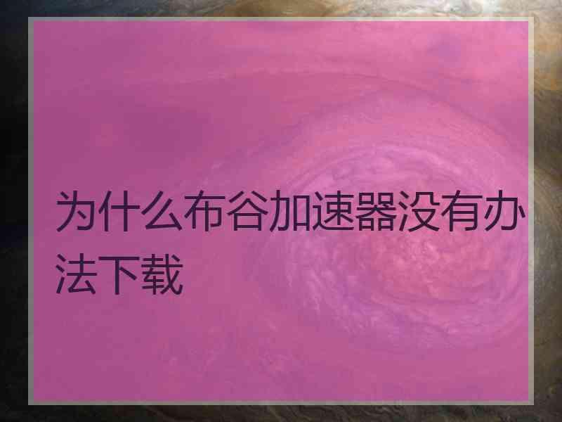 为什么布谷加速器没有办法下载