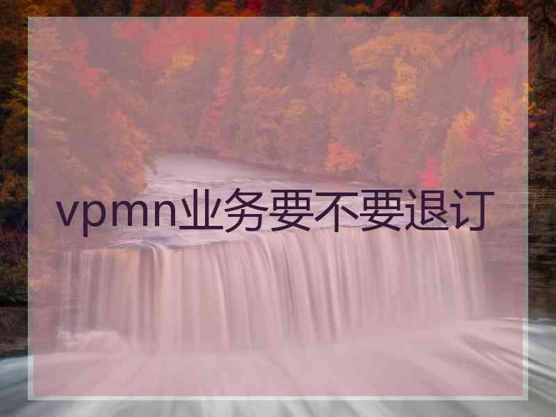 vpmn业务要不要退订