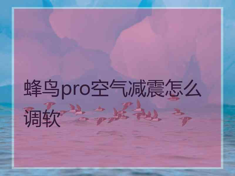 蜂鸟pro空气减震怎么调软