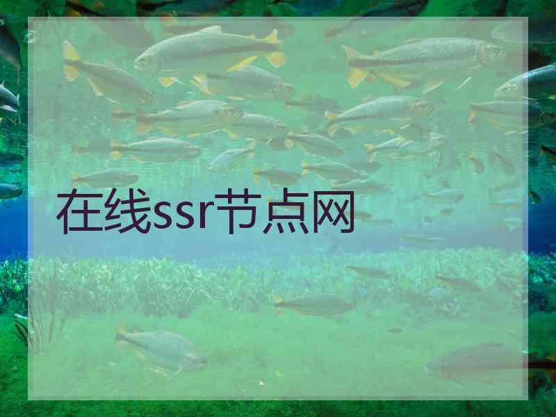 在线ssr节点网