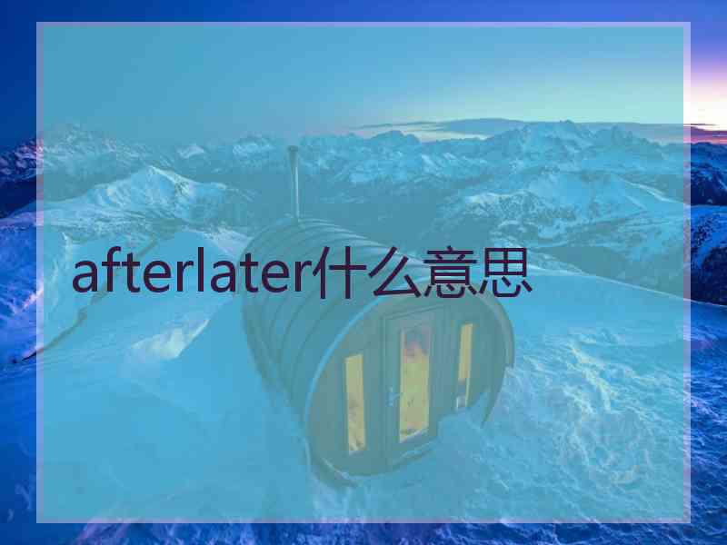 afterlater什么意思