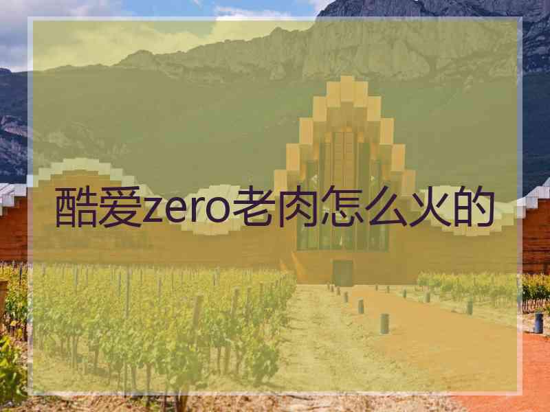 酷爱zero老肉怎么火的