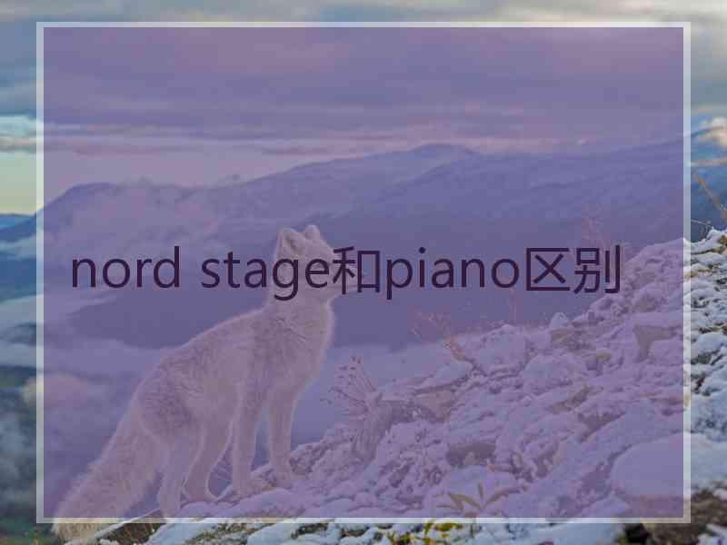 nord stage和piano区别