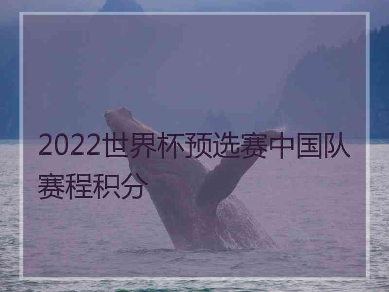 2022世界杯预选赛中国队赛程积分