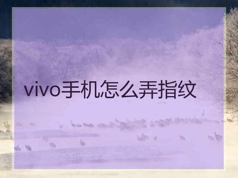 vivo手机怎么弄指纹