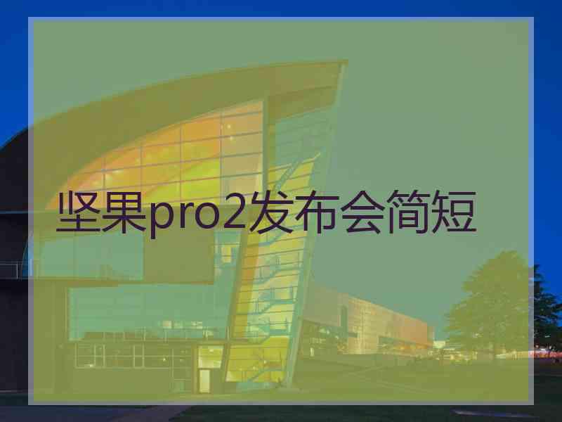 坚果pro2发布会简短