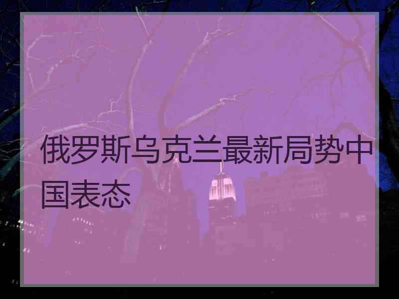 俄罗斯乌克兰最新局势中国表态