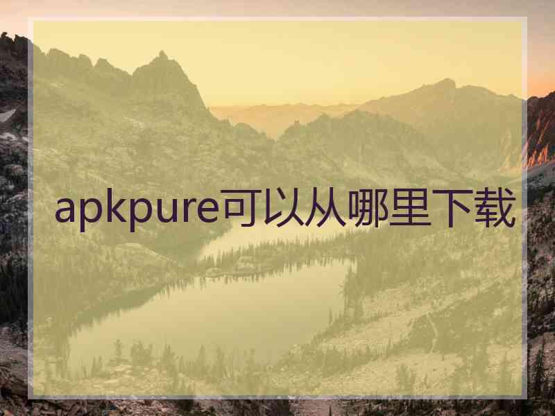 apkpure可以从哪里下载