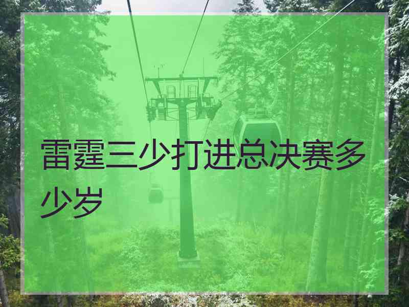 雷霆三少打进总决赛多少岁