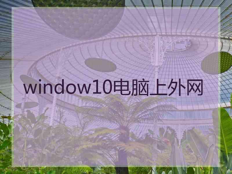 window10电脑上外网