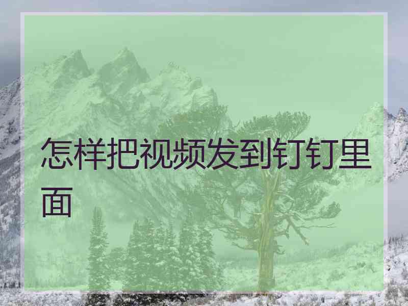 怎样把视频发到钉钉里面