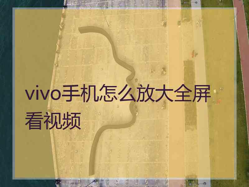 vivo手机怎么放大全屏看视频