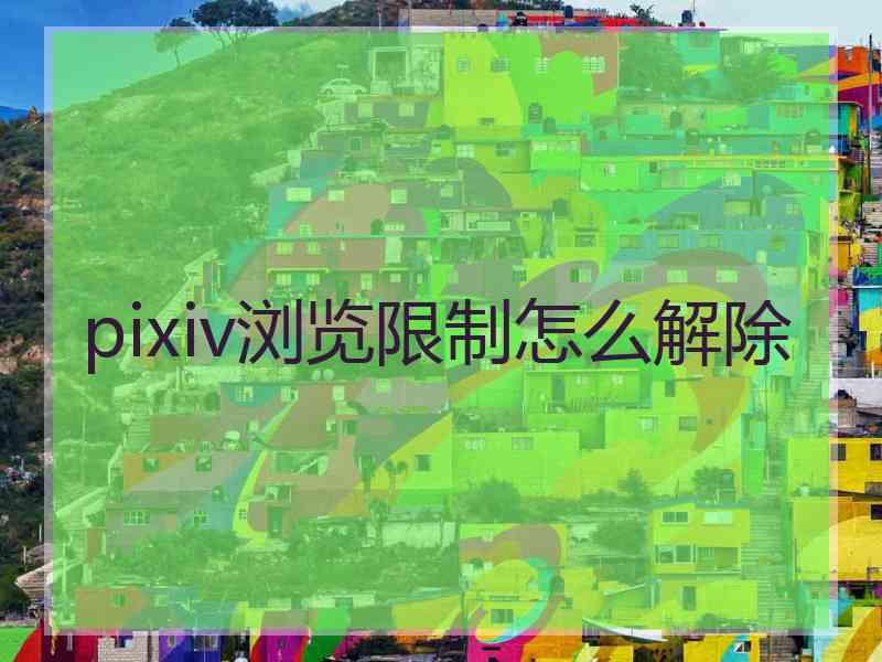 pixiv浏览限制怎么解除