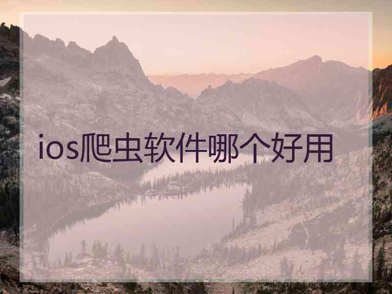 ios爬虫软件哪个好用