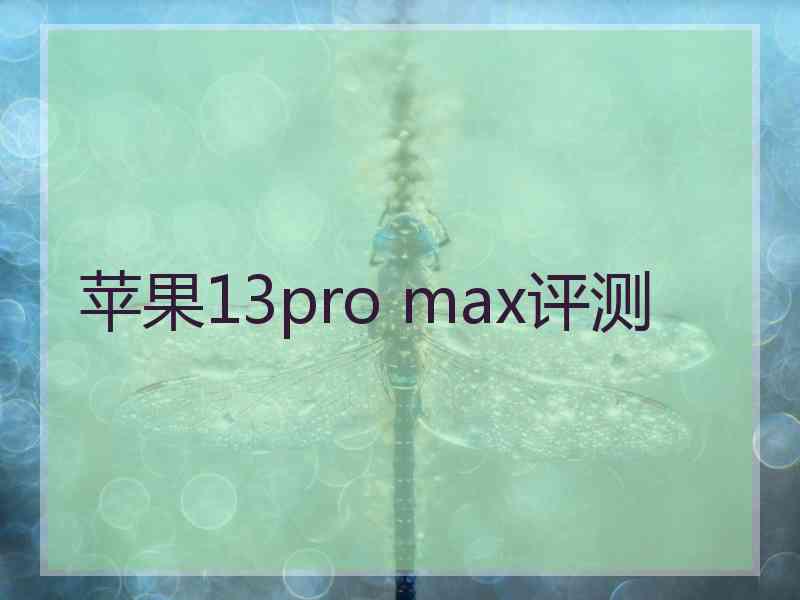 苹果13pro max评测