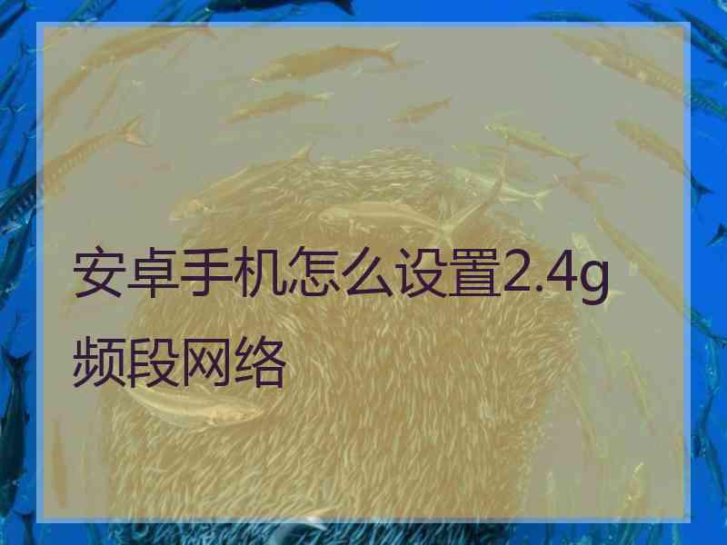 安卓手机怎么设置2.4g频段网络