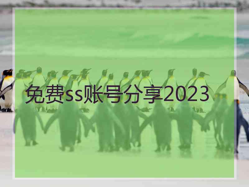 免费ss账号分享2023