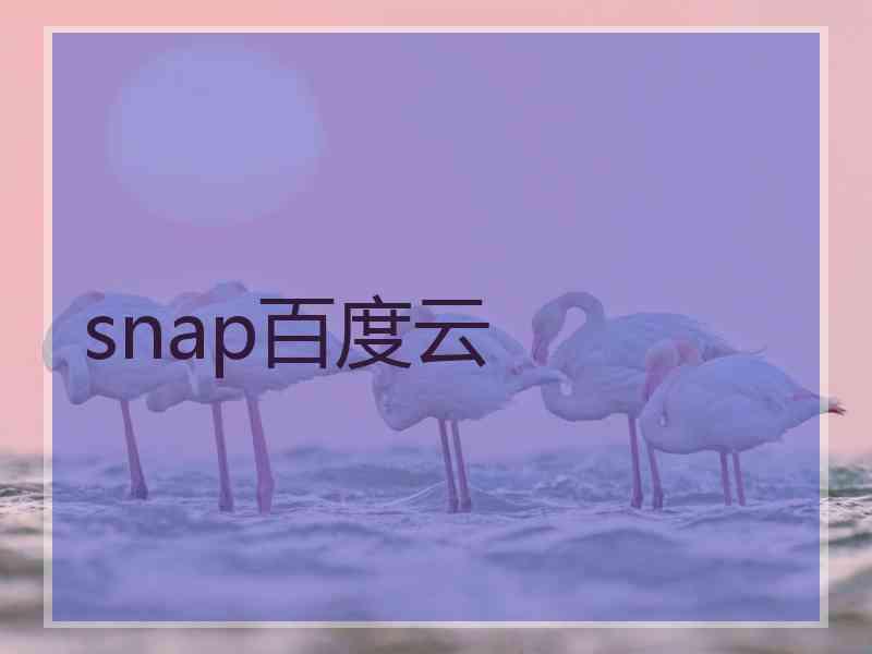 snap百度云