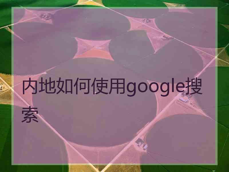 内地如何使用google搜索