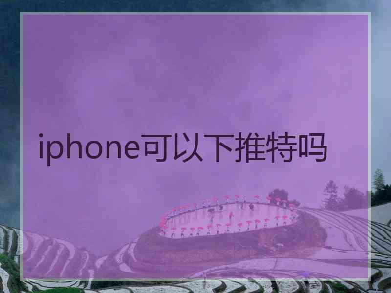 iphone可以下推特吗