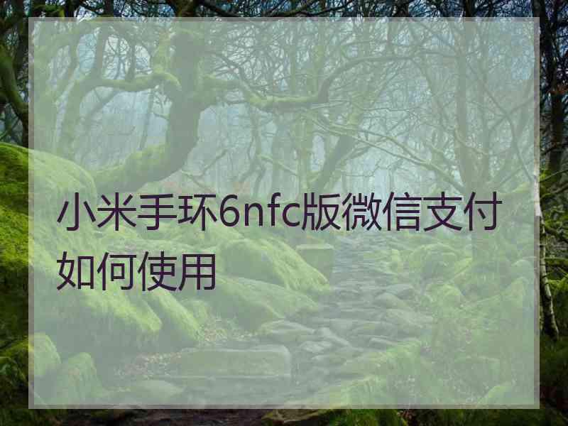 小米手环6nfc版微信支付如何使用