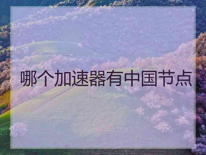 哪个加速器有中国节点