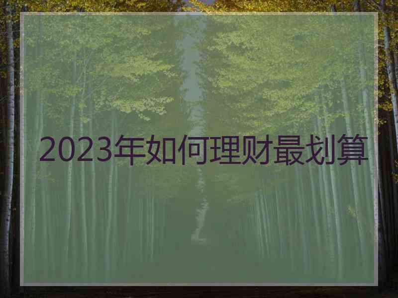 2023年如何理财最划算