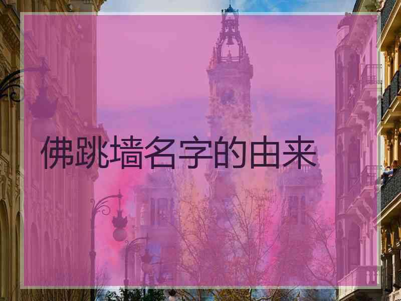 佛跳墙名字的由来