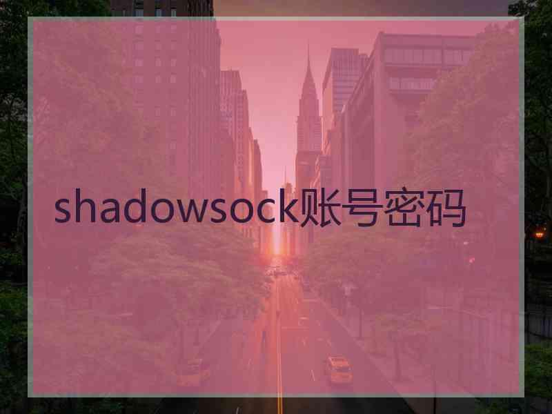 shadowsock账号密码