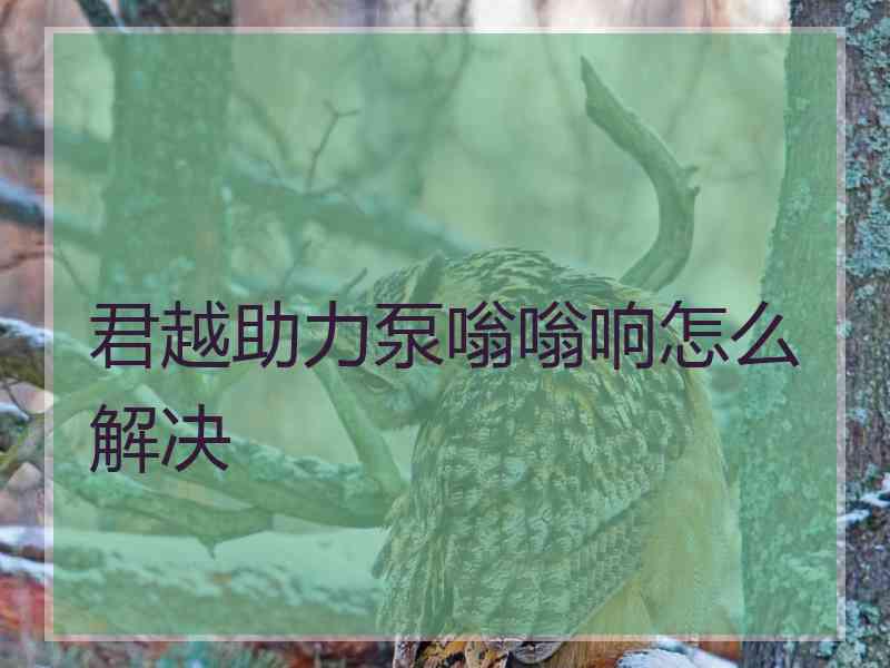 君越助力泵嗡嗡响怎么解决