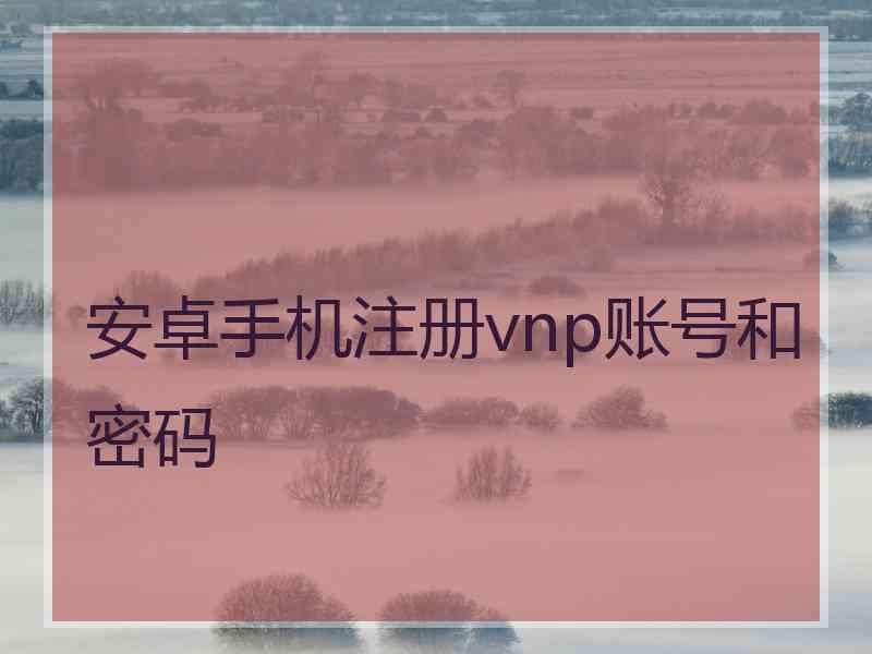 安卓手机注册vnp账号和密码