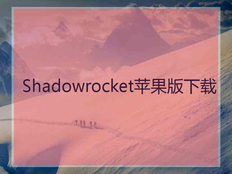 Shadowrocket苹果版下载