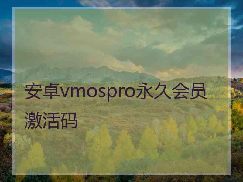 安卓vmospro永久会员激活码