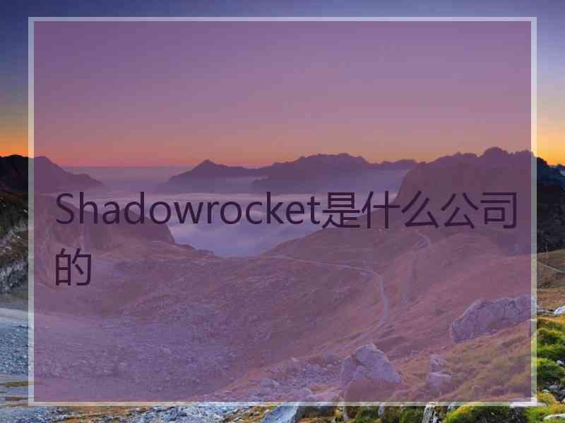 Shadowrocket是什么公司的