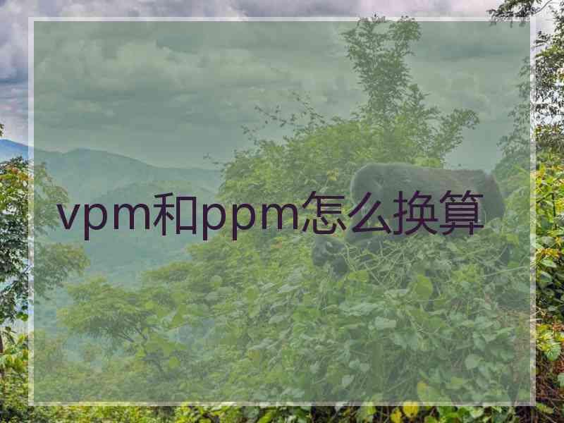 vpm和ppm怎么换算