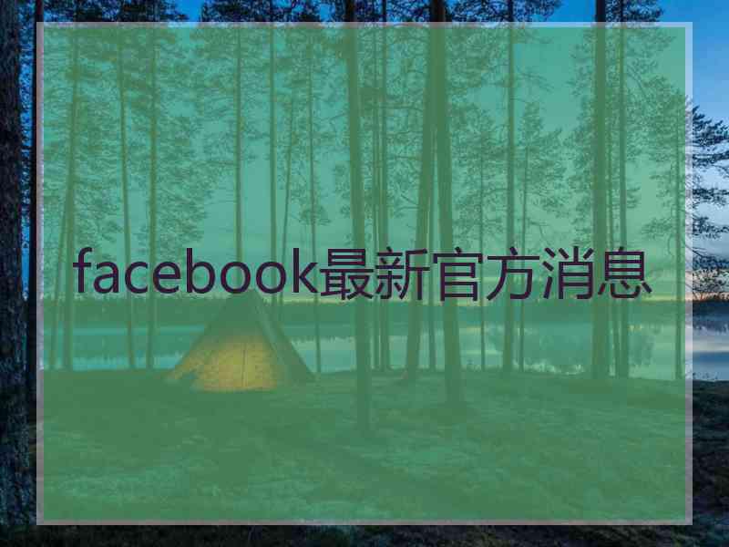 facebook最新官方消息